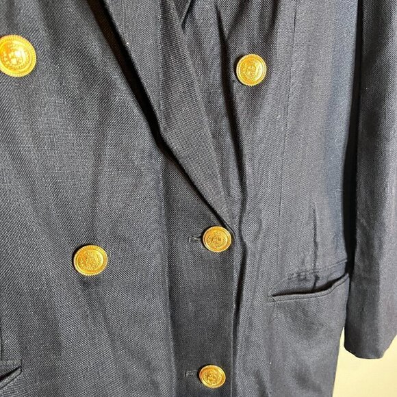 Vintage navy blue double breasted blazer jacket - Picture 2 of 6